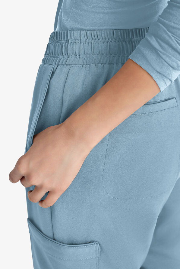 Grey's Anatomy by Barco Evolve STRETCH Terra Women's 6-Pocket Cargo Jogger Scrub Pants - Petite - Ocean Mist - 2