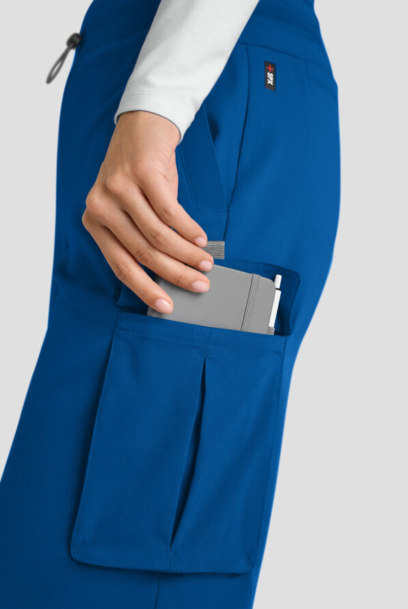 Pantal&oacute;n m&eacute;dico Grey's Anatomy by Barco Emerge Teagan STRETCH de tiro alto con piernas anchas y 6 bolsillos para mujer - Royal - 5