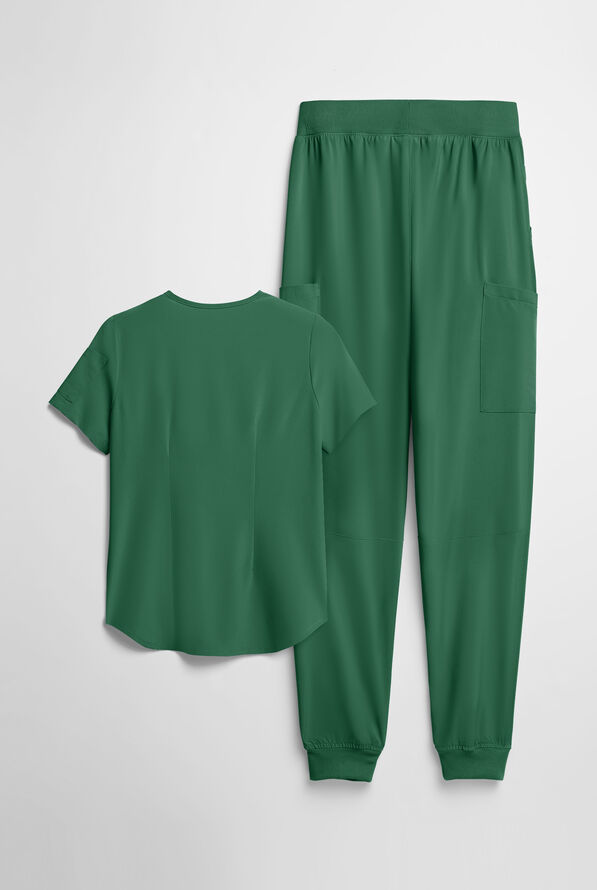 Easy STRETCH Women's 10-Pocket Scrub Set - Hunter - 2