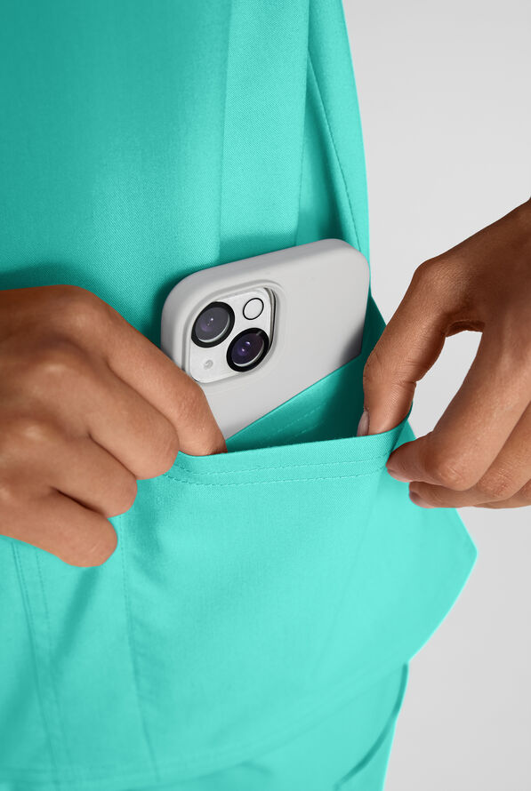 Butter-Soft STRETCH FLXTEK+ Women's 4-Pocket V-Neck Scrub Top - Aqua Dust - 5