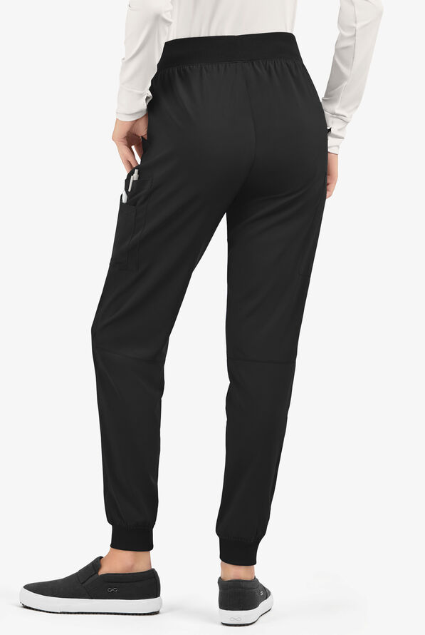 Easy STRETCH Mila Women's 7-Pocket Jogger Scrub Pants - Tall - Onyx Black - 3