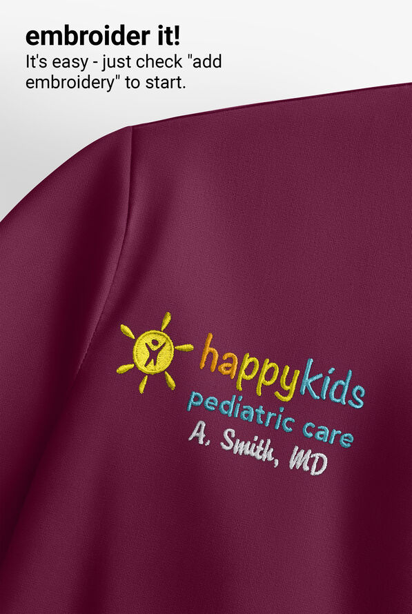 Infinity Women's 3-Pocket STRETCH Round Neck Scrub Top - Wine - 5