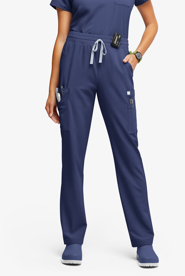 Pantalón médico ReSurge Topaz con cordón ajustable y 11 bolsillos para mujer - Navy - 1