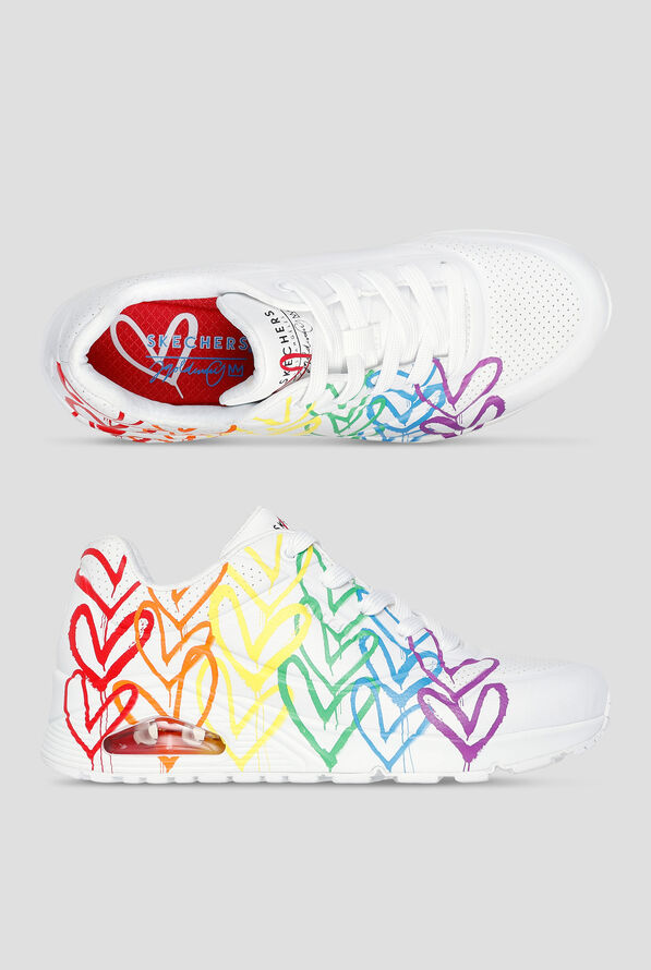 Skechers Street UNO - Full Of Love Goldcrown White Multi Athletic Lace Up Shoes - null - 1