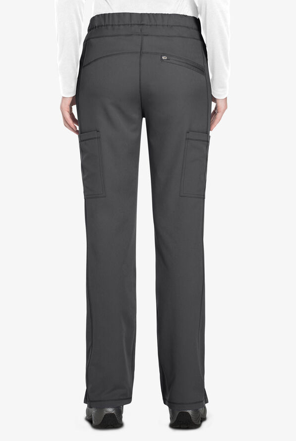 Dickies Dynamix Women's 5-Pocket STRETCH Cargo Drawstring Scrub Pants - Petite - Pewter - 2