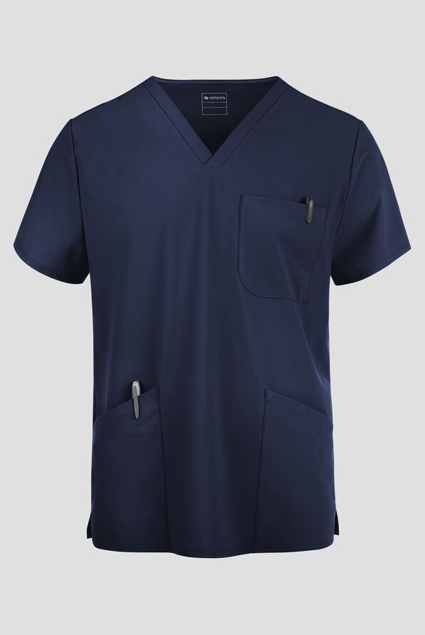 Camisa m&eacute;dica Infinity PURSUIT STRETCH con cuello en V y 3 bolsillos para hombre - Navy - 1