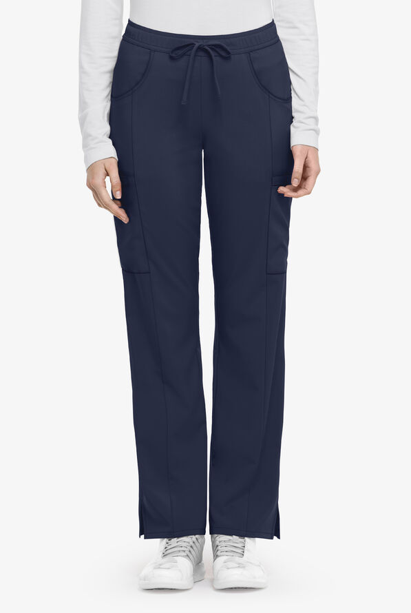 Dickies EDS Essentials Women's 7-Pocket STRETCH Drawstring Waistband Cargo  Scrub Pants - Petite - Navy - 1