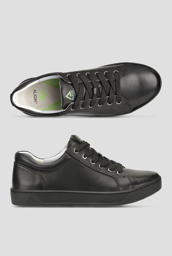 Align™ Men's Tannon Lace-up Slip Resistant Leather Shoes - Black - 1