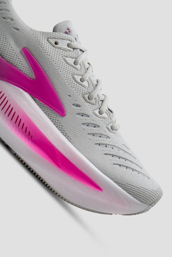 Brooks Women's Glycerin Max 2 Oyster/Argyle/Cyber Pink Athletic Lace Up Shoes - null - 3