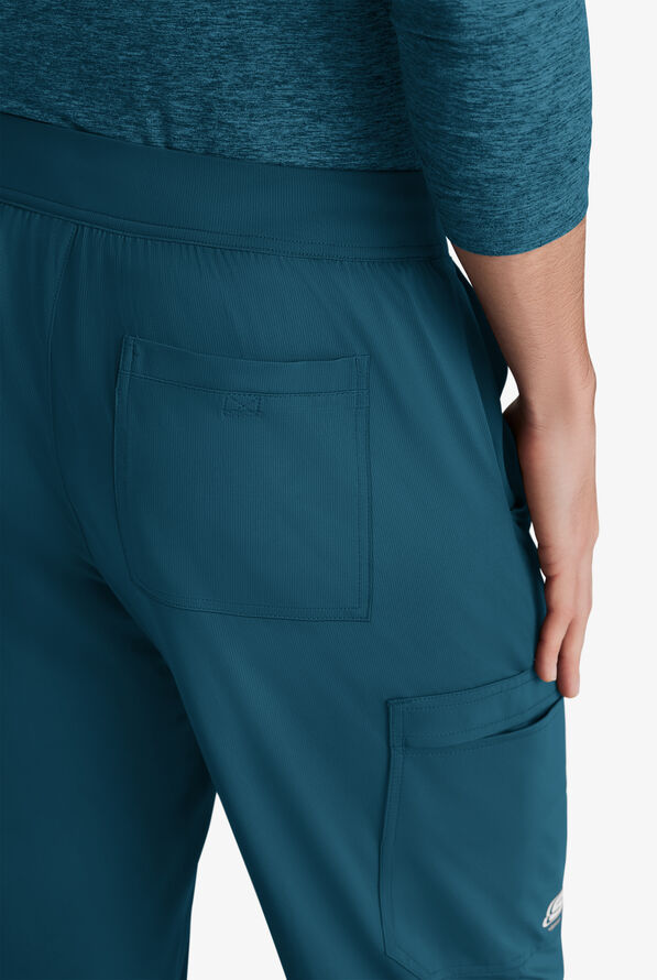 Skechers by Barco Slip-ins Rebound Men's 4-Pocket STRETCH Slim Straight Leg Cargo Scrub Pants - Bahama Blue - 2