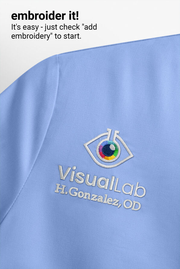 Blusa médica ReSurge con cuello redondeado y mangas dolmán para mujer - Ceil Blue - 7