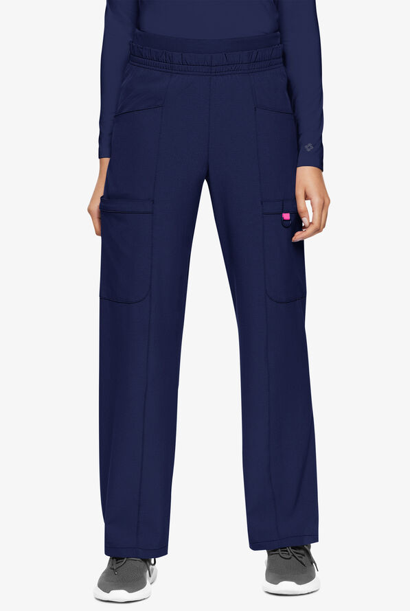 Med Couture Amp Women's 4-Pocket STRETCH Wide Leg Scrub Pant - Navy - 1
