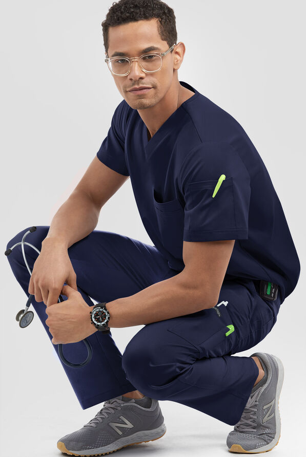 Advantage STRETCH Men's 8-Pocket Cargo Scrub Pants - Navy - 3