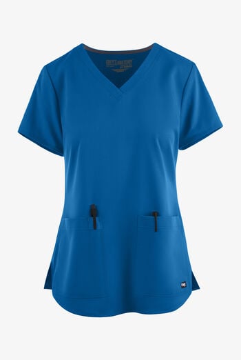 Blusa m&eacute;dica Grey's Anatomy de corte cl&aacute;sico con cuello en V y 2 bolsillos para mujer