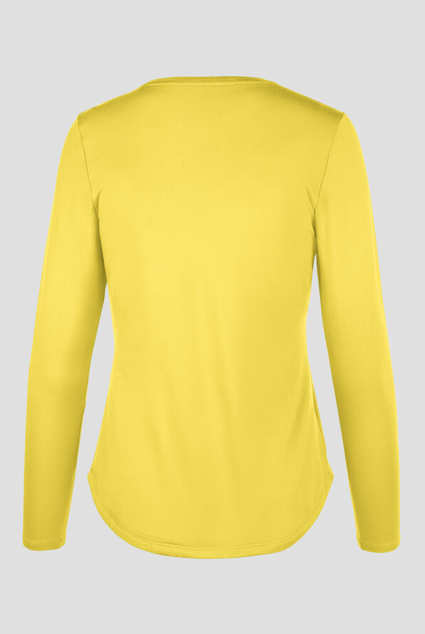 Zavate Ava Therese Tiffany Women's Knit STRETCH Long Sleeve Underscrub - Lemon - 2