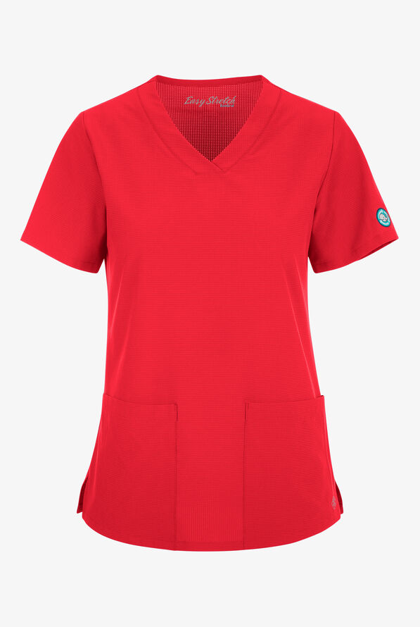 Easy Stretch EcoGrid Alana Women's 3-Pocket Scrub Top - Atomic Red - 1