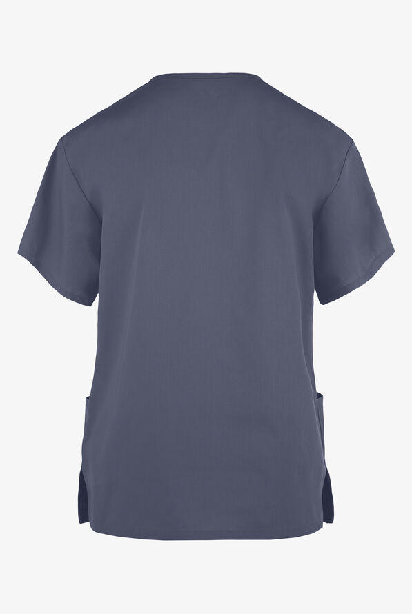 Dickies EDS Signature Women's 3-Pocket Classic Fit V-Neck Scrub Top - Pewter - 3