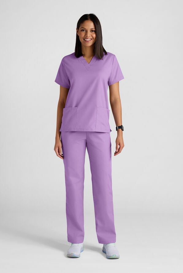 Strictly Scrubs Women's 4-Pocket Scrub Set - Orchid - 2