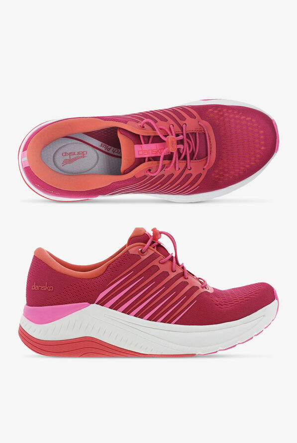 Dansko Women's Penni Strawberry Athletic Lace Up Nursing Shoes - Red - 1