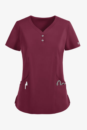 Easy STRETCH Demi Women's 4-Pocket Henley Scrub Top