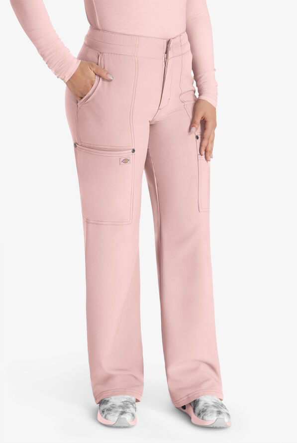 Dickies EDS NXT Women's 5-Pocket Straight Leg Cargo Scrub Pants - Canyon Rose - 1