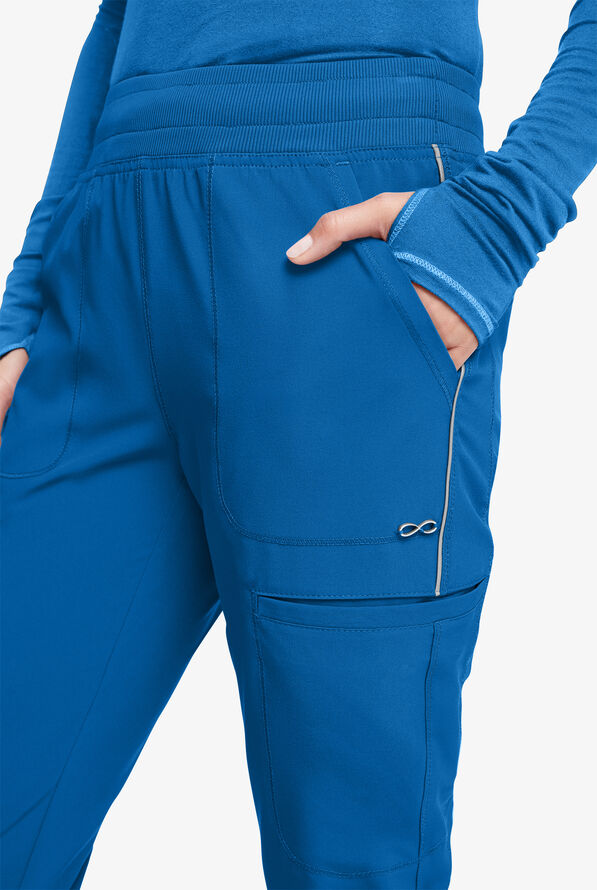 Pantalón médico Cherokee Infinity STRETCH estilo cargo jogger con 6 bolsillos para mujer - Royal - 2