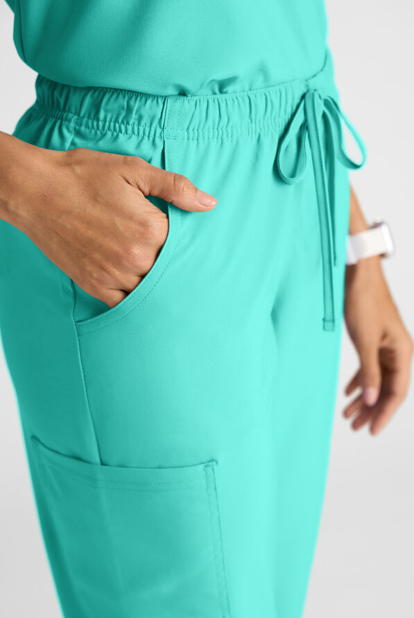 Pantal&oacute;n m&eacute;dico Easy STRETCH Eden con cord&oacute;n y 4 bolsillos para mujer - Aqua Dust - 6