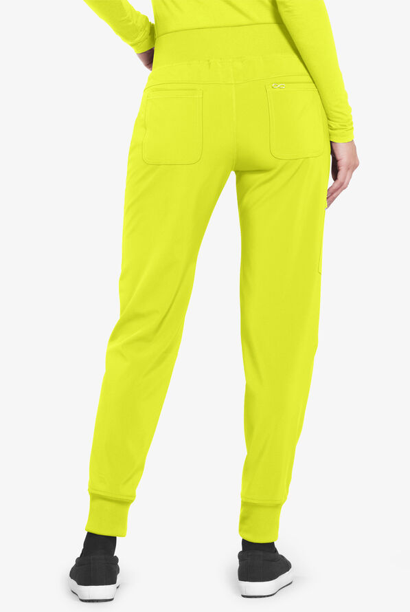 Infinity Women's 5-Pocket STRETCH Tapered Jogger Cargo Scrub Pants - Lime Time - 3