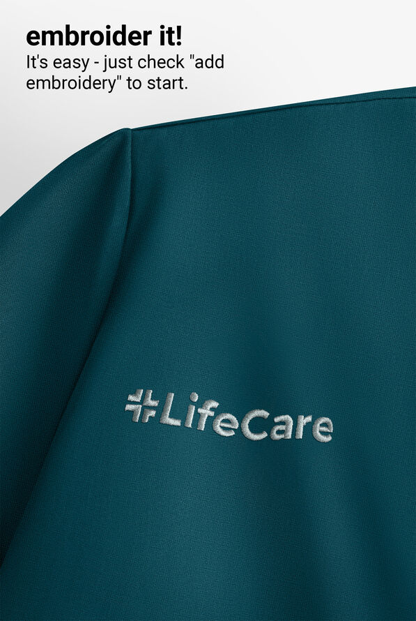 Blusa m&eacute;dica Skechers by Barco Coast STRETCH con tapeta en el cuello en V y 2 bolsillos para mujer - Bahama Blue - 7