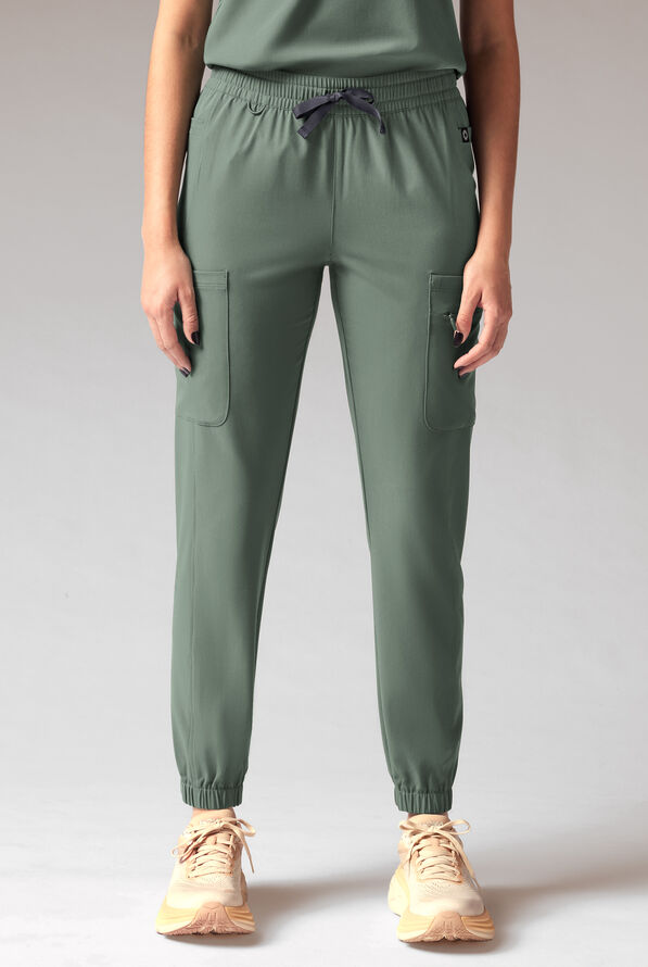 Pantalón médico Hypothesis Cache estilo jogger con 6 bolsillos para mujer - Mineral - 1