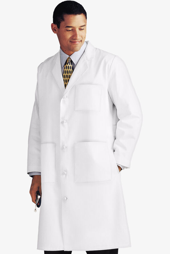 Landau Men's 44 ½" 3-Pocket Lab Coat - White - 1