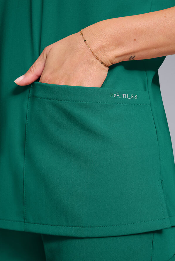 Hypothesis Women's Base 3 Pocket V-Neck Scrub Top - Hunter - 6