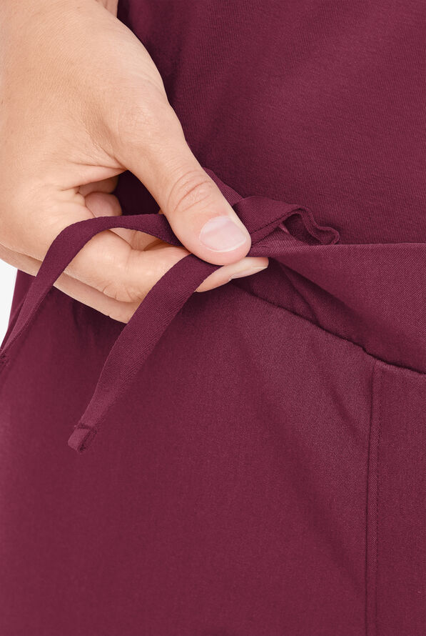 MOVEMENT by Butter-Soft Vega Women's 5-Pocket Flat Front Jogger STRETCH Scrub Pants - Tall - Wine - 3