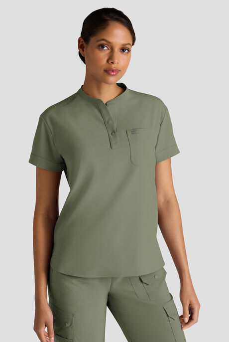 Easy STRETCH Bella Women's 1-Pocket Henley Scrub Top