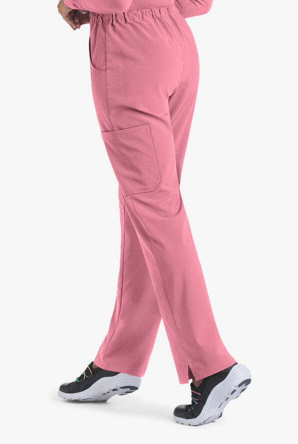 Easy STRETCH Eden Women's 4-Pocket Drawstring Scrub Pants - Tea Rose - 2