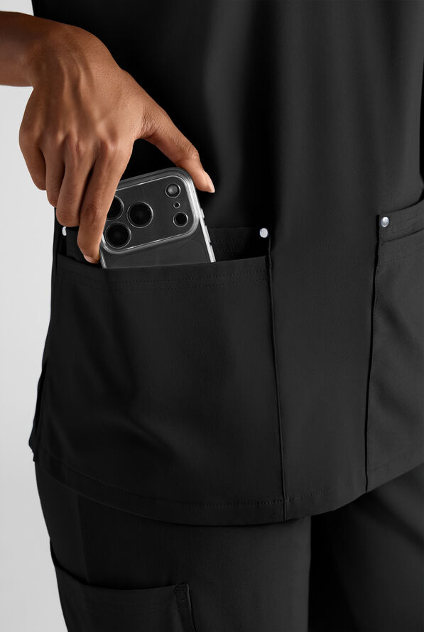 Easy STRETCH Women's 8-Pocket Scrub Set - Petite - Onyx Black - 5