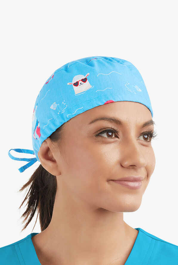 UA Butter-Soft BAA BAA Bobbing Unisex Adjustable Hem Print Scrub Cap - null - 1