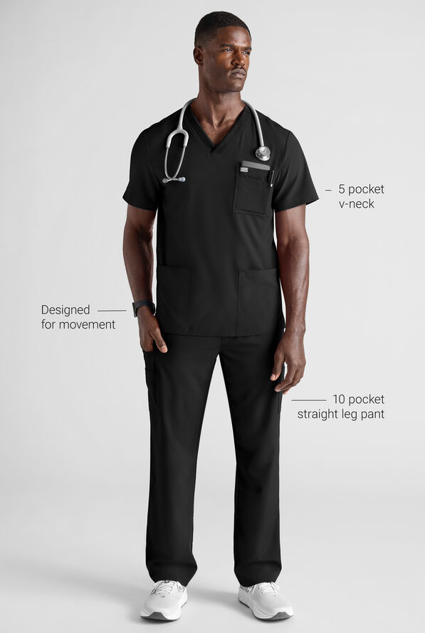 Easy STRETCH Men's Scrub Set - Onyx Black - 2