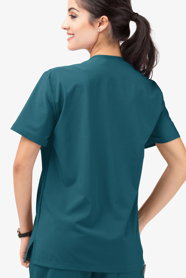 Tafford Active STRETCH Riley Unisex 3-Pocket V-Neck Scrub Top - Caribbean Blue - 3