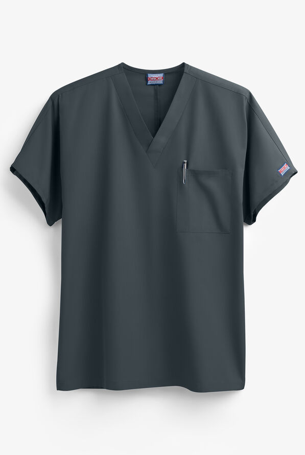 Cherokee Workwear Unisex 1-Pocket V-Neck Scrub Top - Pewter - 1