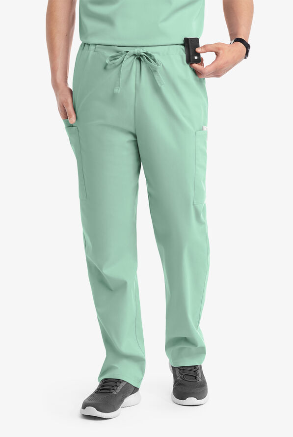 Pantalón médico unisex Butter-Soft Core by UA™ estilo cargo con cordón y 4 bolsillos  - Juniper Breeze - 1