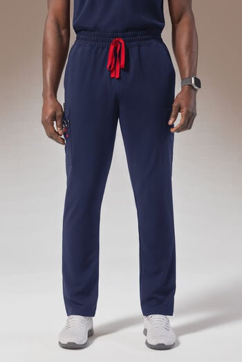 Pantal&oacute;n m&eacute;dico Hypothesis (RED) STRETCH estilo cargo con piernas rectas y 8 bolsillos para hombre