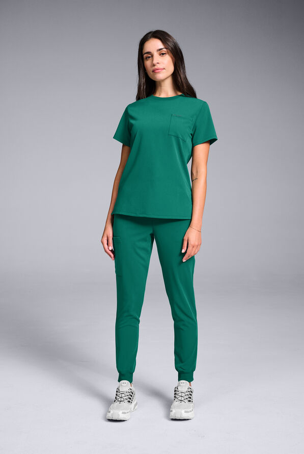 Hypothesis Women's Base Crew-Neck Tuck-In Scrub Top - Hunter - 5