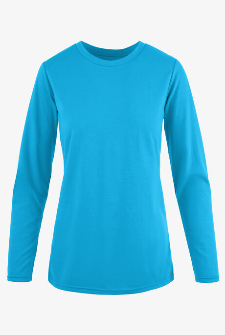 Camiseta médica manga larga Butter-Soft Originals con cuello redondo para mujer