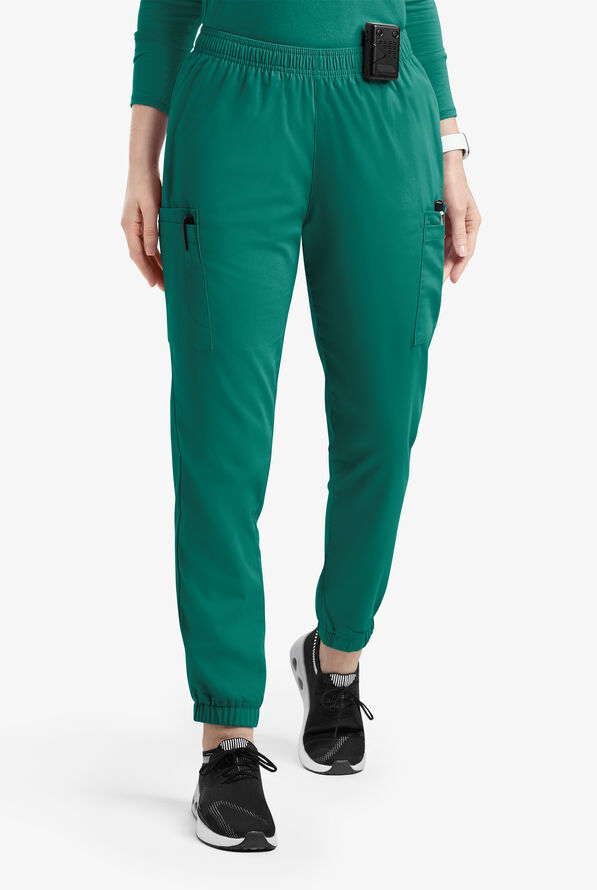Butter-Soft Originals Women's 7-Pocket Tapered Jogger Cargo Scrub Pants - Hunter - 1