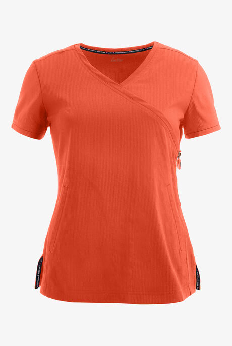 koi Lite™ Philosophy Women's 3-Pocket Mock Wrap Side Zipper Scrub Top