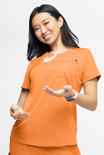 WhisperLite Lyra Women's 2-Pocket Stretch Crew-Neck Scrub Top