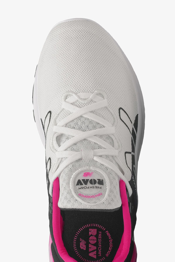 New Balance Fresh Foam Roav v2 White/ Black/ Pink Glo Women's Athletic Nursing Shoes - null - 2