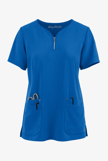 Blusa m&eacute;dica Easy STRETCH Arianna con cuello curvo y 4 bolsillos para mujer