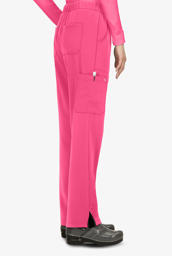 koi Next Gen Everyday Hero Women's 5-Pocket STRETCH Drawstring Cargo Scrub Pant - Petite - Geranium - 2